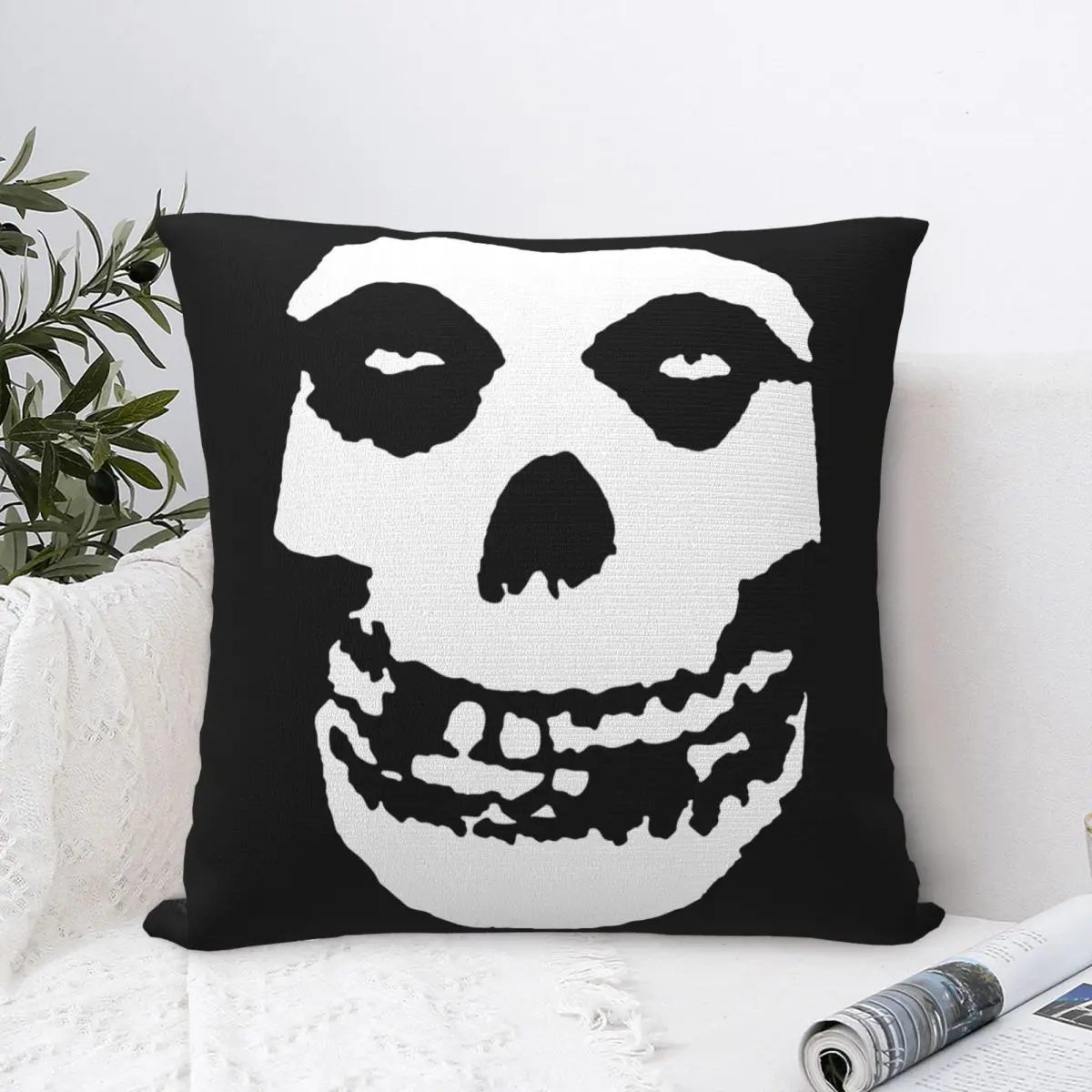 Skull Misfits Pillowcase Soft Polyester Cushion Cover Gift Throw Pillow Case Cover Seat Zippered 45*45cm