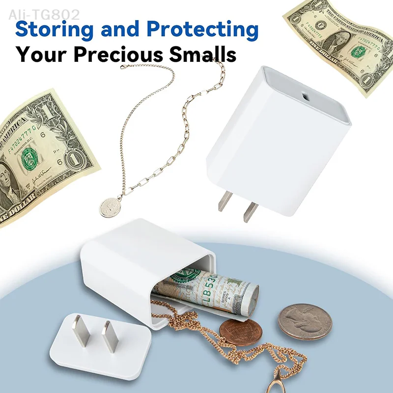 1Pcs Fake Charger Plug Secret Hidden Storage Box Private Money Box Jewelry Medicine Box Home Garden Creative Storage Solution