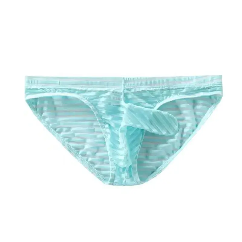 

Men's Sexy Striped Briefs Ultra Thin Breathable Transparent Trousers Underwear