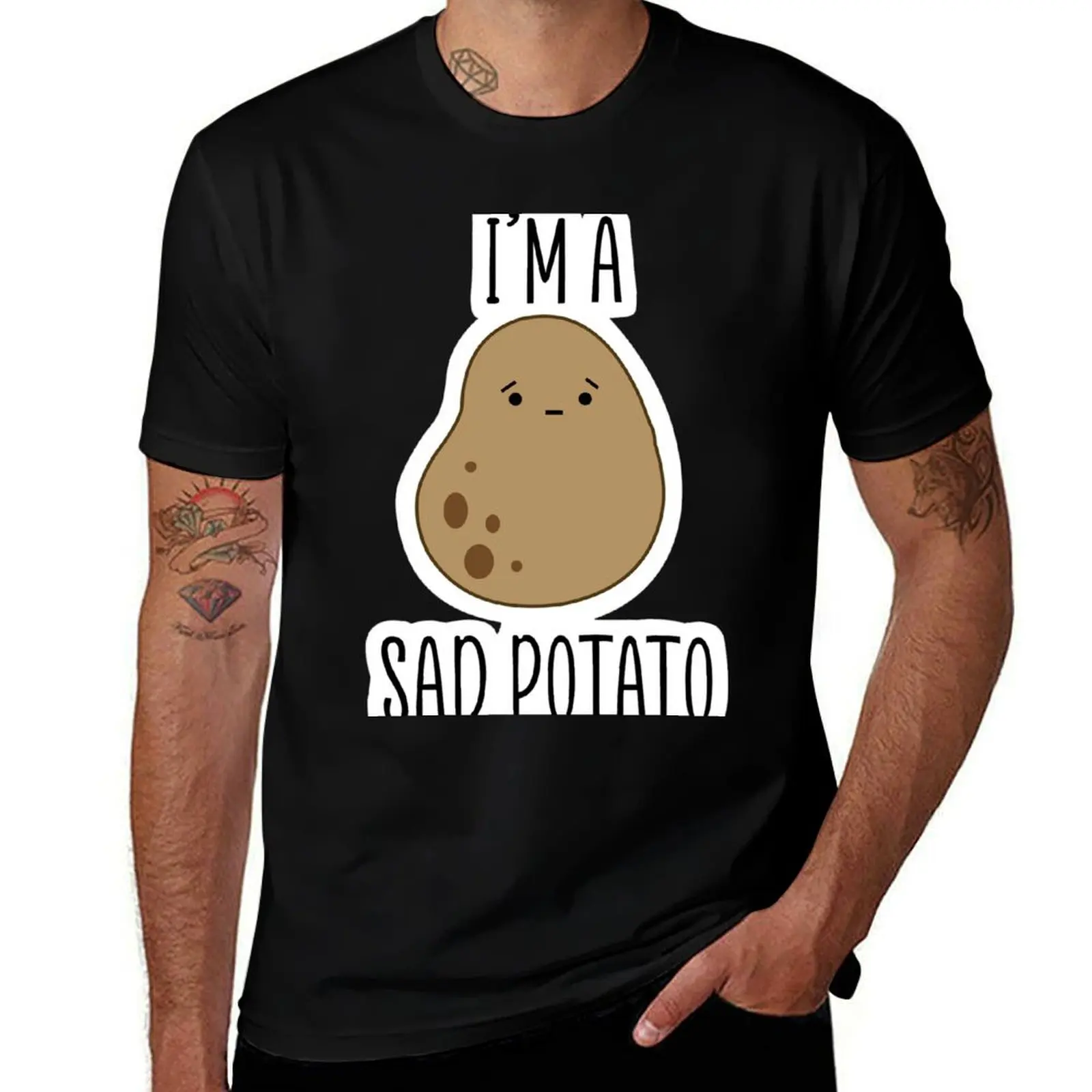 

t FC Sad funny shirt cotton man Potato with percent for 100 prints cotton shirts t shirts T-Shirt t