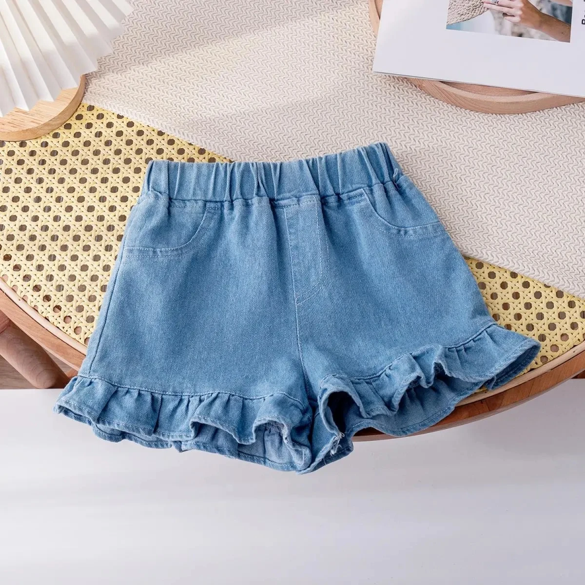 1-7 Years Toddler Baby Denim Shorts for Girls Blue Short Jeans Infant Children Hot Skirt Shorts 2 3 4 5 6