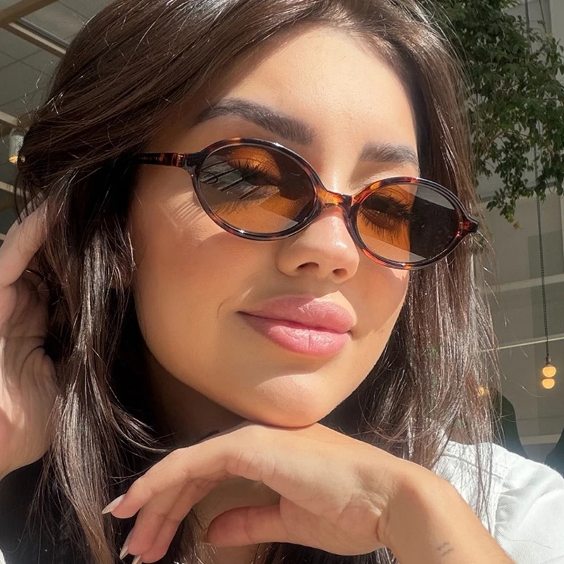 Korean-style oval sunglasses for both men and women, used as decorative sunglasses for shopping outings