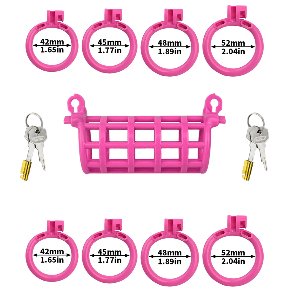 FRKO Double-headed Chastity Cage Abstinence 정조대 Sissy Cock Cage 8 Size Penis Rings BDSM Cheat Proof Sex Toys for Men Gays Rein