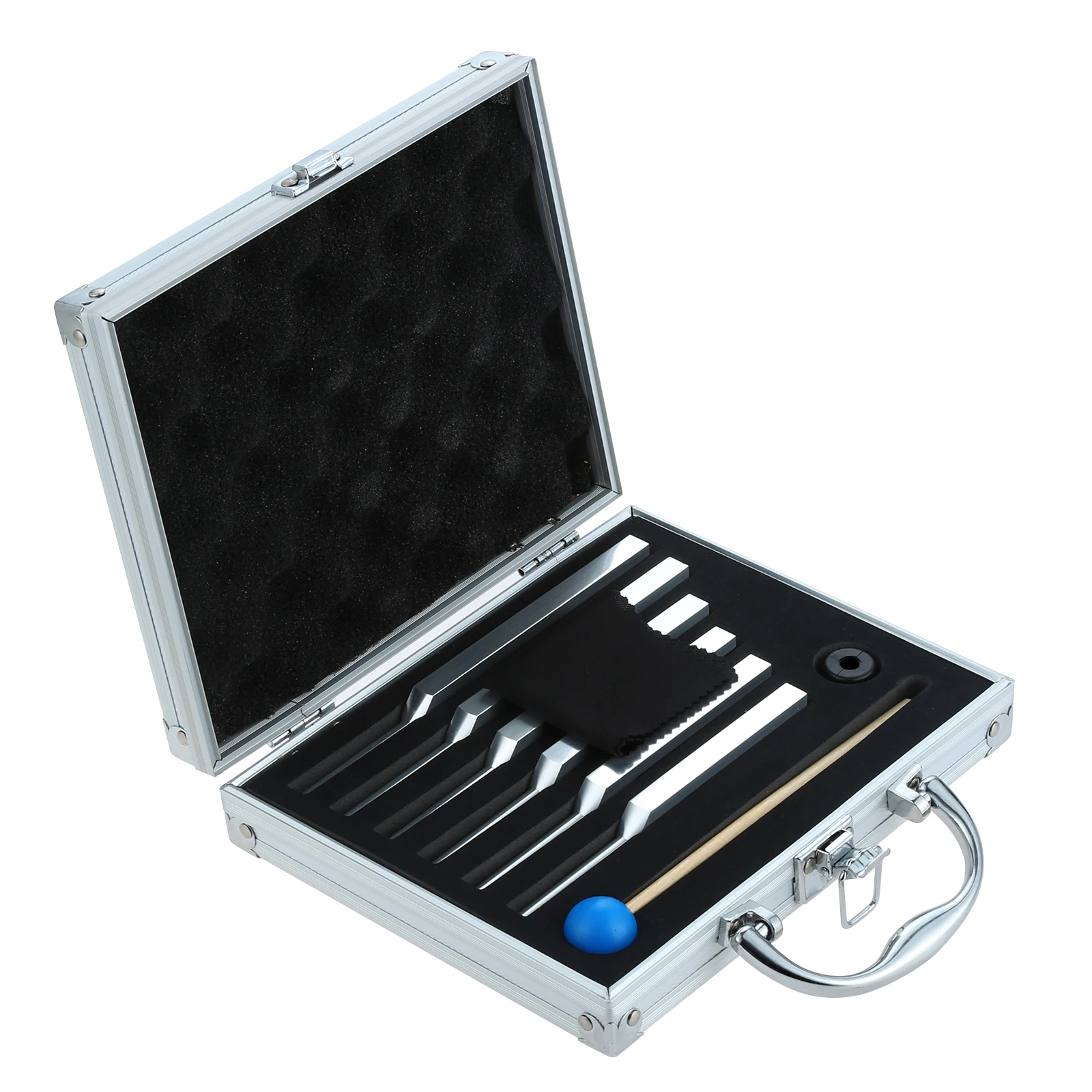 6pcs Solfeggio Tuning Forks Set & Silicon Hammer & Storage Box 396/417/528/639/741/852 Hz Healing DNA Repair Musical Instrument