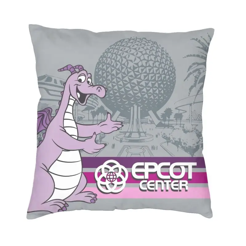 Welcome To Epcot Center Throw Pillow Case Home Decorative 3D Double-sided Print Cartoon Purple Dragon Cushion Cover for Sofa