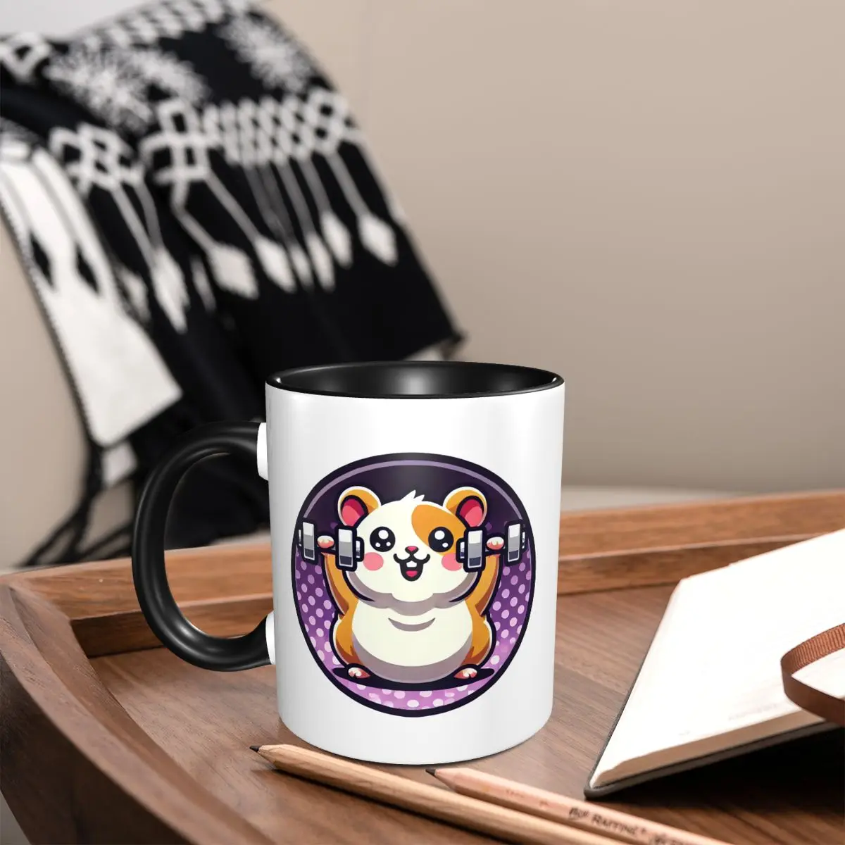 Gym Cardio Hamster Workout Fitness Animal Mug Funny Ceramic Coffee Cups Tea Mugs Milk Cup Drinkware Gift for Friends