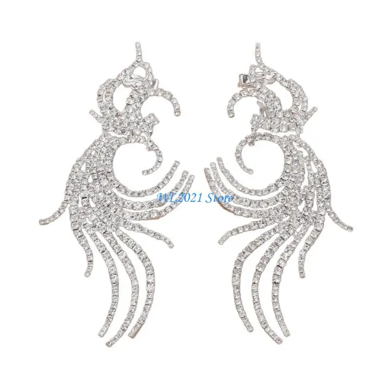 

G5GC Elegant Large Ear Studs Comfortable Wear Rhinestones Jewelry Studs Earrings Suitable for Present Giving or Own Use