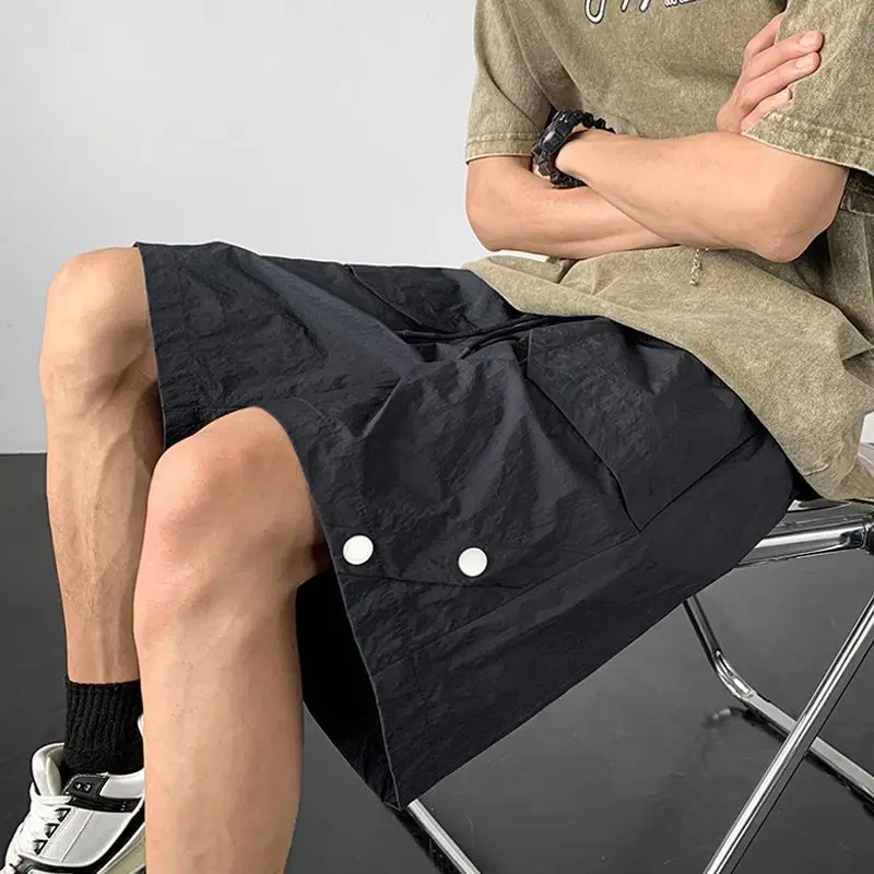 

Men's Quick Dry Cargo Shorts Summer Loose Fit Streetwear Hip Hop Baggy Shorts with Multi Pocket Straight Leg Casual Workwear