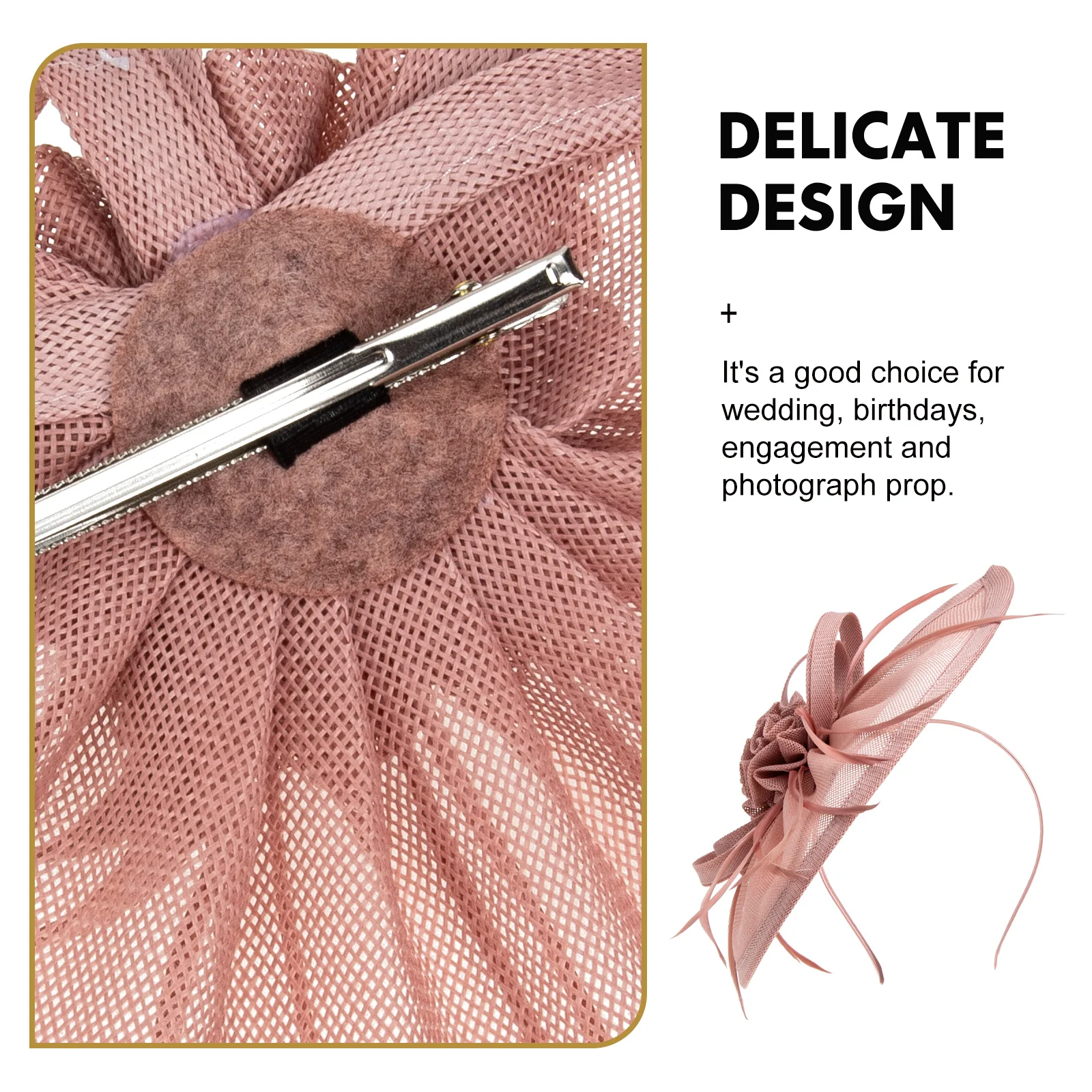 

Elegant Net Tulle Hair Accessories Lightweight Wear-Resistant Party Headdress Delicate Design Wedding Birthday Engagement Prop