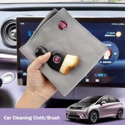 Car Double-Faced Towel Cleaning Drying Cloth With Duster Clean Brush Tool Car Part For Fiat Panda Bravo Punto Croma 500 595