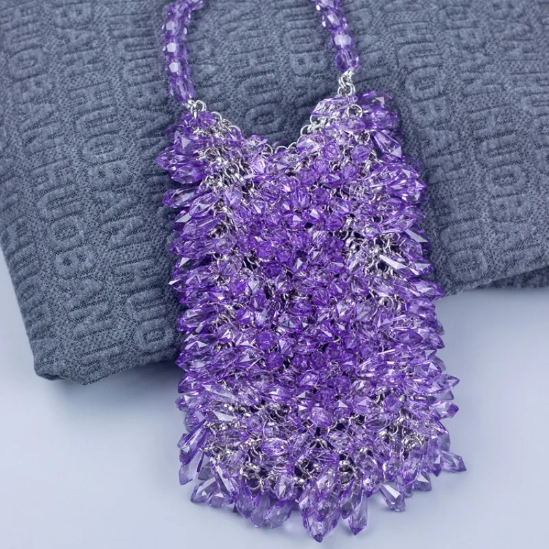 

Fashion Transparent Acrylic Water Drop Shaped Evening Bag Handwoven Beaded Crystal HandBag Chain Crossbody Clutch Bag