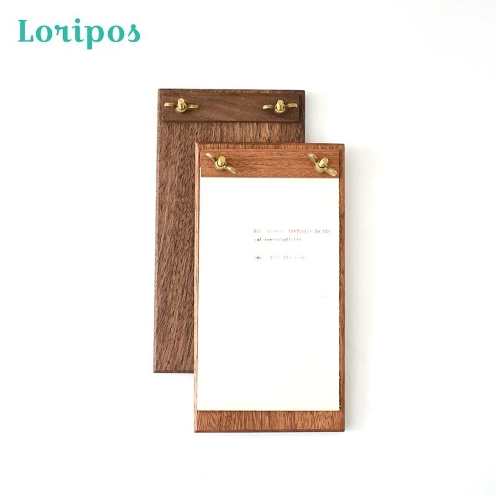 Nordic Wind Paper Info Display Restaurant Menu Stand Coffe Shop Drink List Clip Photo Holder Office Wooden File Board With Clip