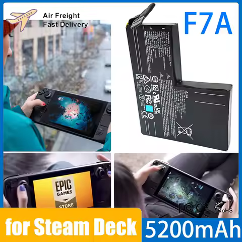 F7A 7.7V 5200mah Lithium Battery Li-polymer Replace Battery for Steam Deck Handheld Gamepad Controller Game Console Accessories