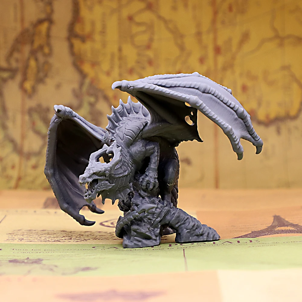 Fantasy Dragon Miniature Unpainted Resin Figure for Tabletop RPG Wargaming Board Game