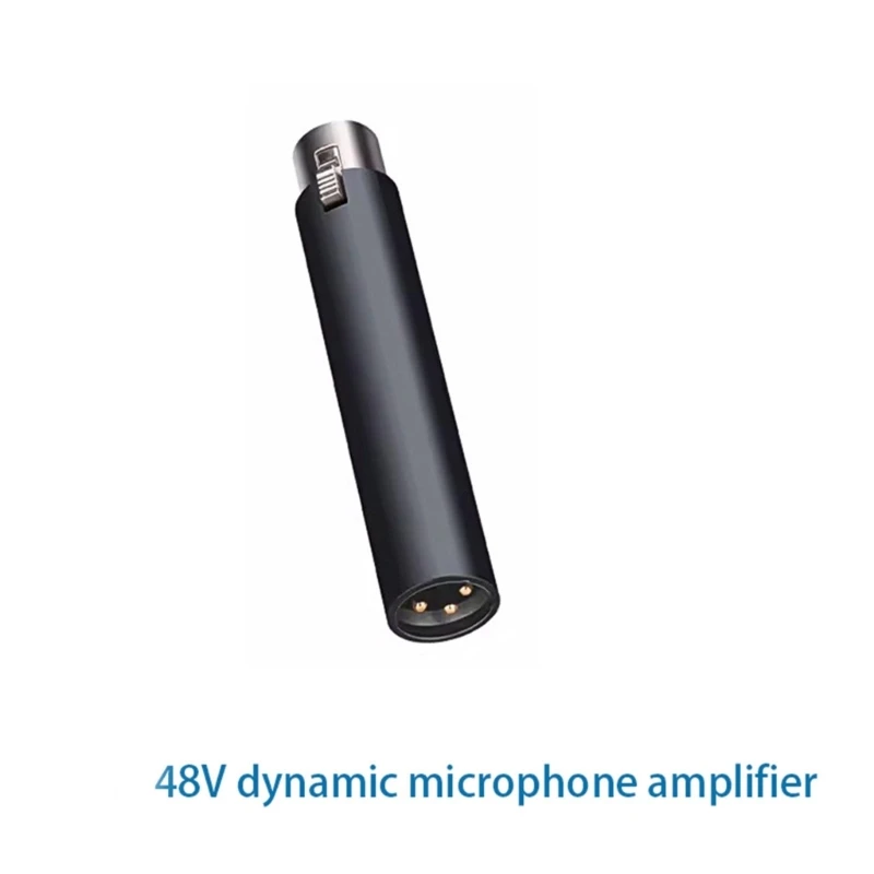 Portable Dynamic Microphone Preamplifier 48VPhantom Power Supply Amplifier for Dynamic Microphones with Noise Reductions