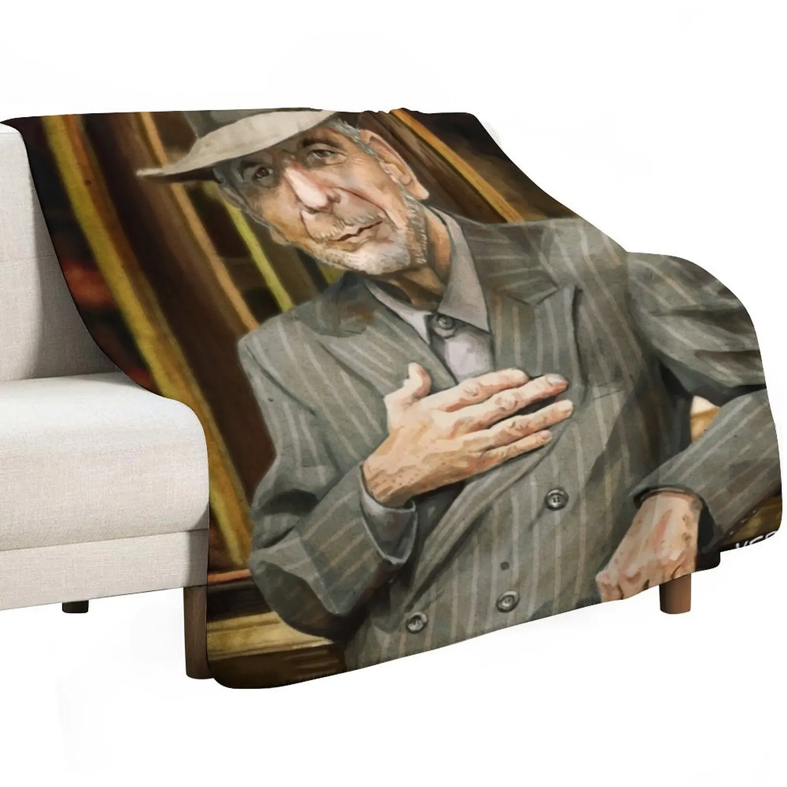 

Leonard Cohen Throw Blanket Flannels Soft Big wednesday Thins Blankets