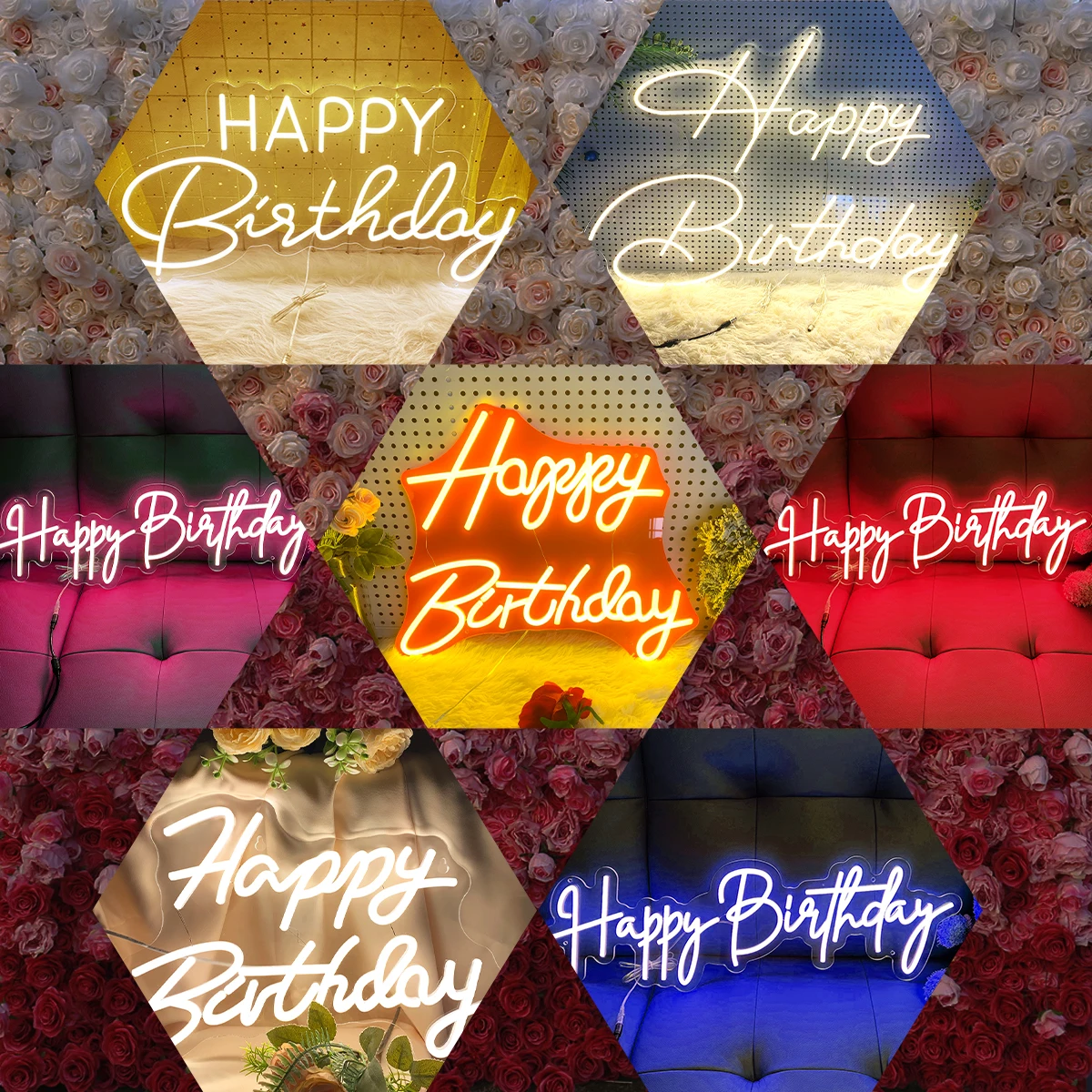 Happy Birthday Neon custom-made a variety of styles suitable for the selection of neon birthday party to create an atmosphere