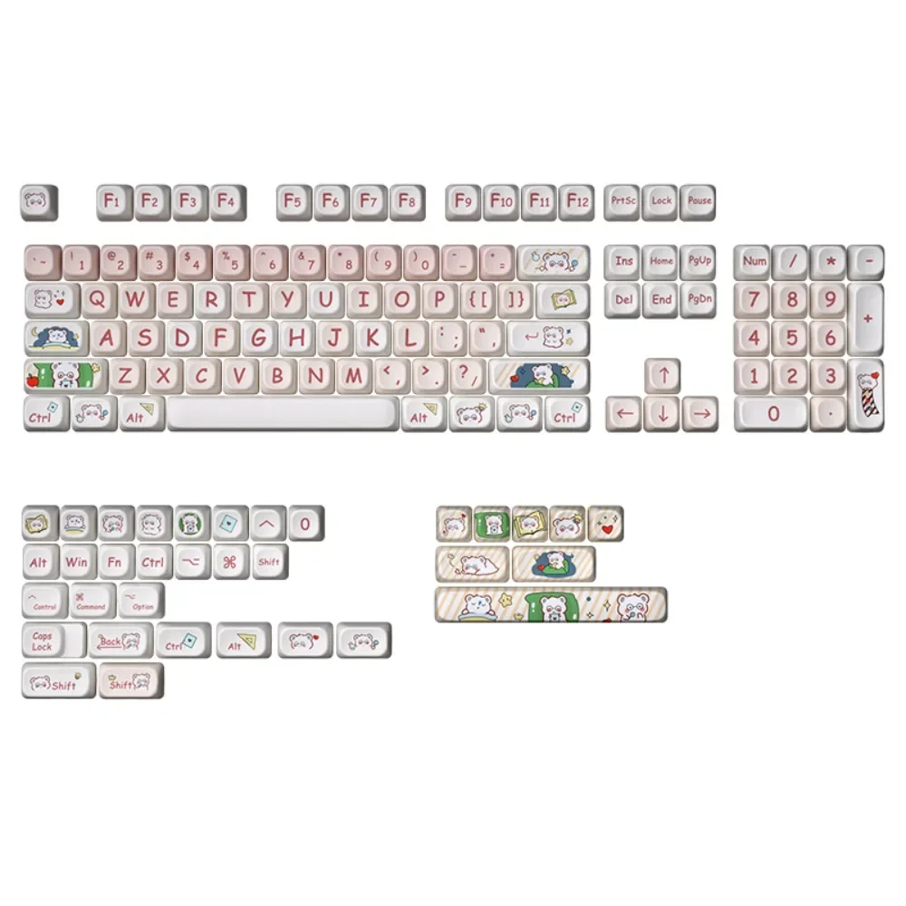 نظارات التجسس Bear Keycap MOT الارتفاع مناسبة لـ HI75 61 84 96 98 99 104 F87 وغيرها من لوحات المفاتيح اللاسلكية