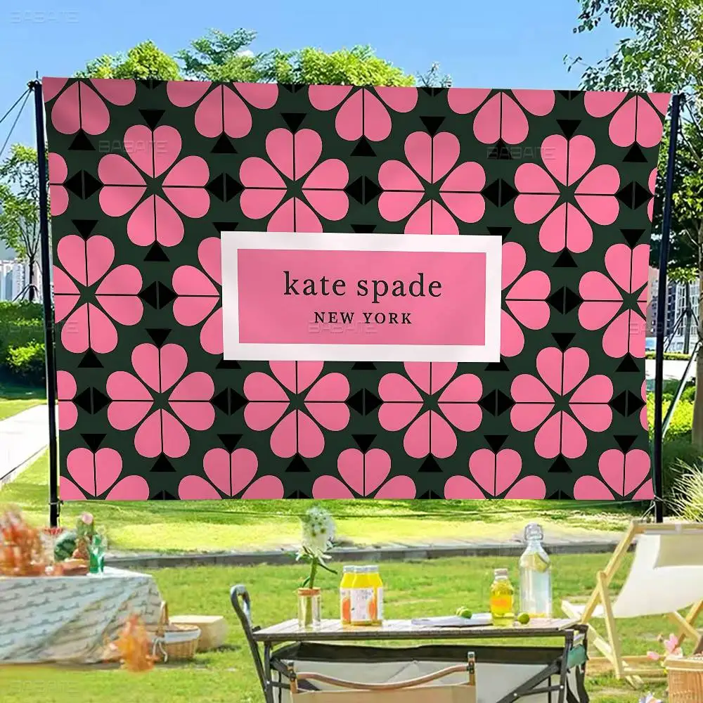 Fashion Brand K-Kate S-Spade N-New Y-York Creative Pattern Hanging Flag Polyester Printed Banner Hand Pulled Flag
