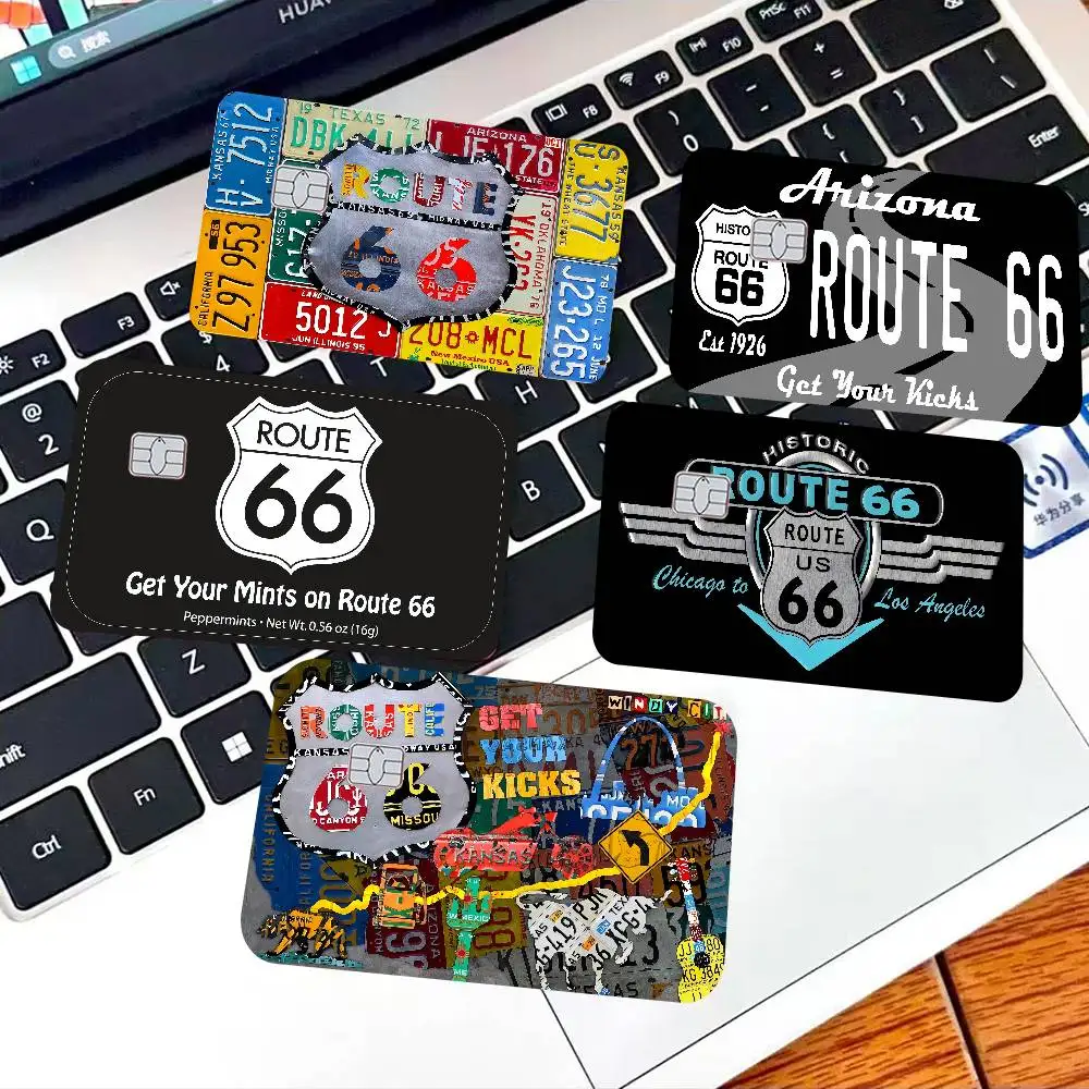 R-Route 66 Fashion Cute Cartoon Cat Painting Anime Game Unique Film Sticker Case Skin For Credit Card No Chip