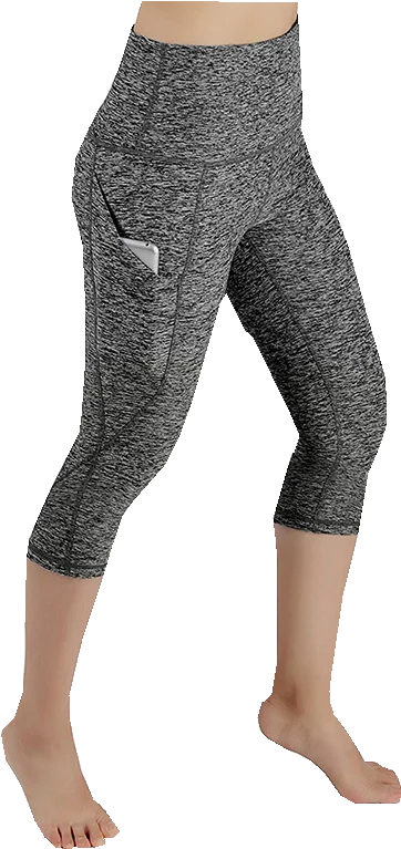 Damskie legginsy Gym sport Sexy dwie paczki zebrane przycięte spodnie wysokiej talii kieszenie treningowe legginsy moda w stylu Casual, ołówkowa
