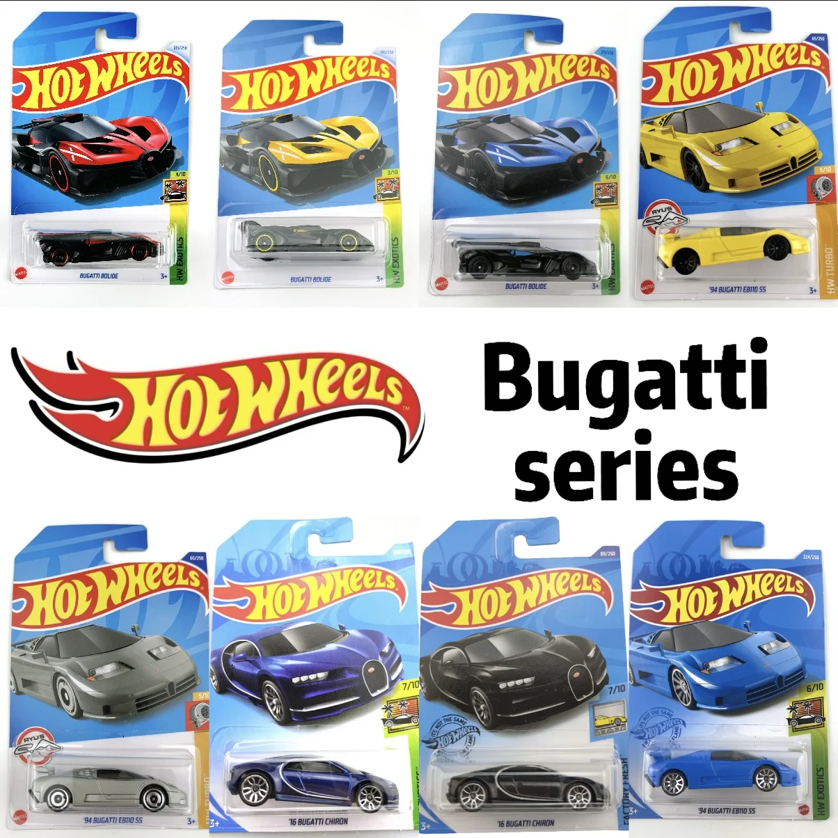 

Hot Wheels Cars 1/64 Bugatti Series Collection Alloy Model Toys C4982