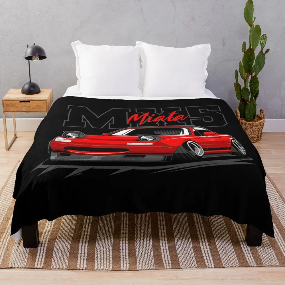 

red miata jdm car Throw Blanket For Sofa Thin Hairy Bed Fashionable Decorative Throw Blankets