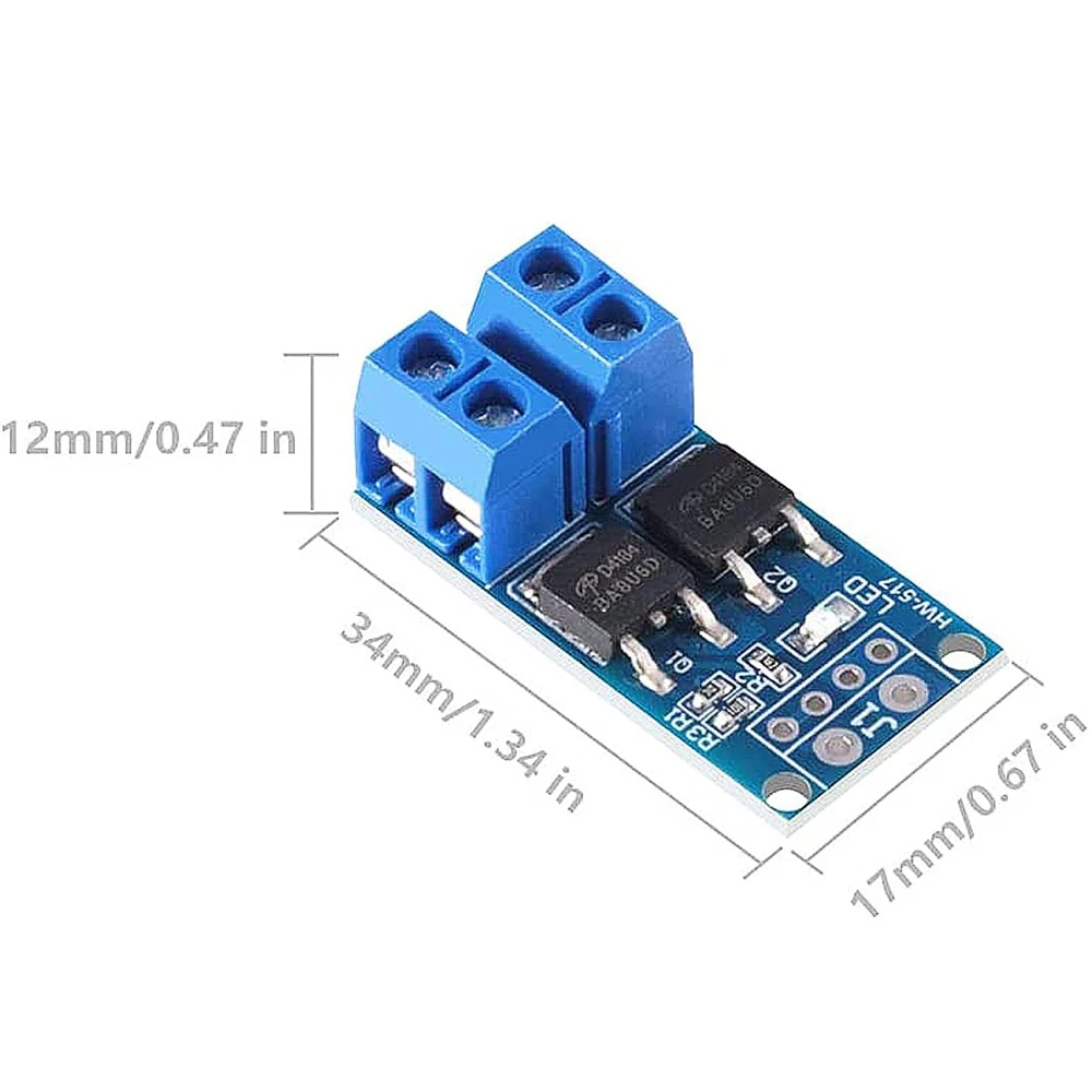 12PCS Dual High-Power MOS Transistor Driving Module 0-20KHz PWM DC 5V-36V 400W Adjustment Electronic Switch Control Board