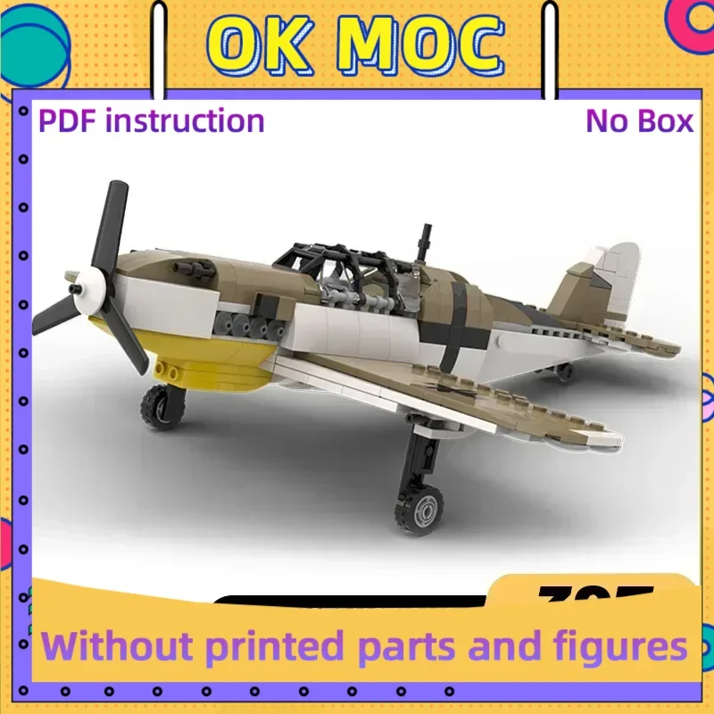 

Модель самолета Moc, строительные кирпичи, Messerschmitt Bf109 F4, технология, модульные блоки, подарки, рождественские игрушки, наборы «сделай сам», сборка