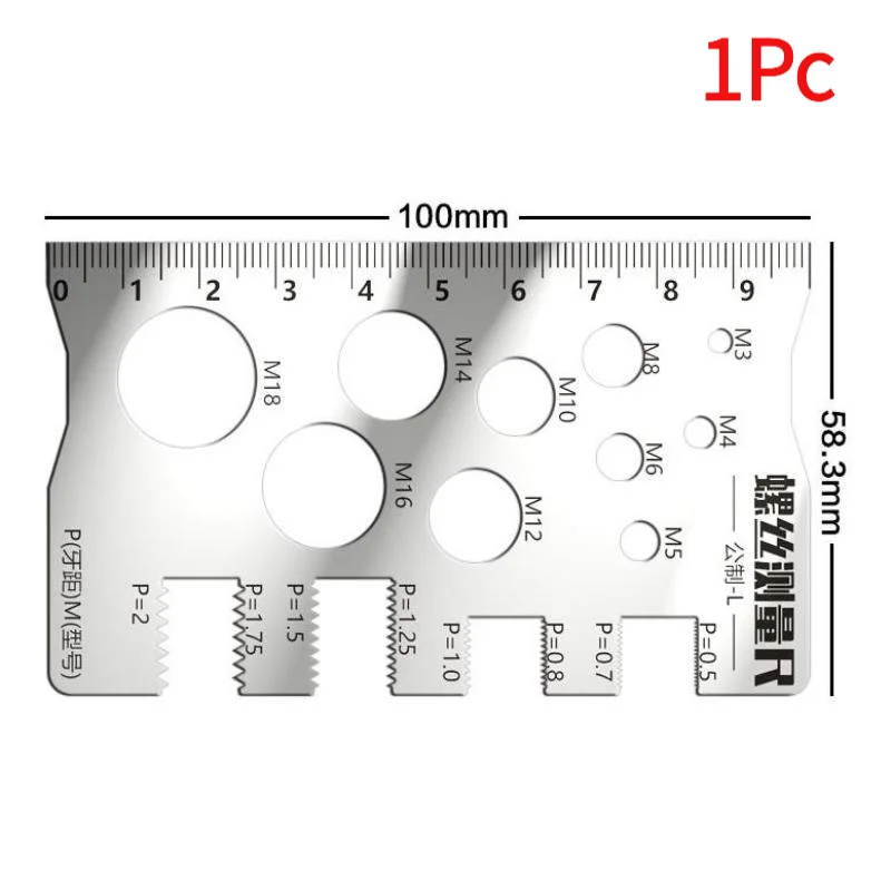 1Pc Screw Thread Pitch Gauge Ruler Measuring Tool Bolt Nut Metric Machining Threads Screw Cutting Gauge Angle Model Measuring.