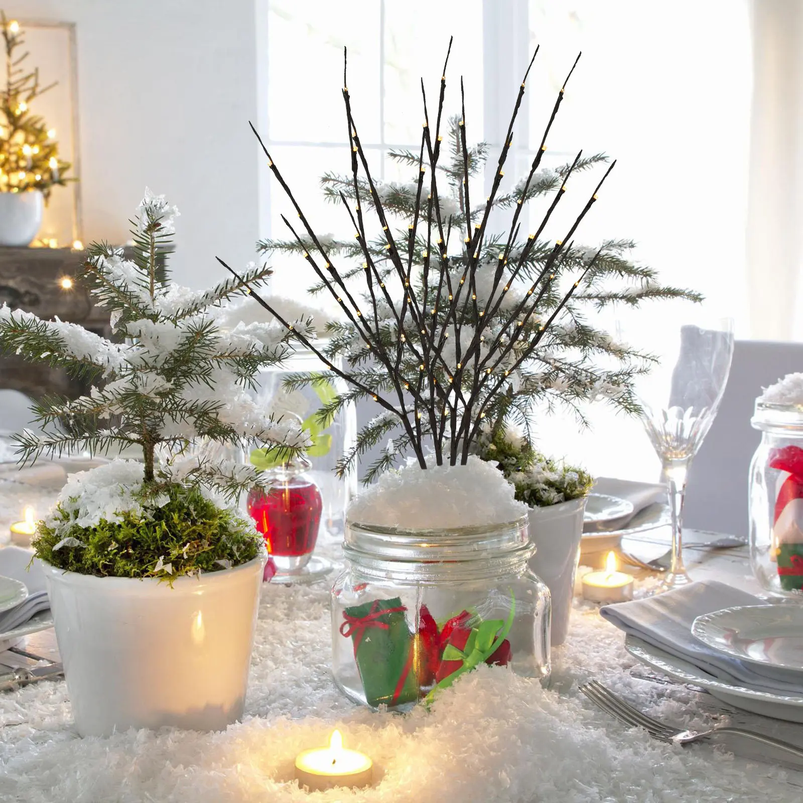 

20 Lamps Simulated Tree Branch Light Warm White Illuminated Decor for Christmas Home Event Showroom Night Light