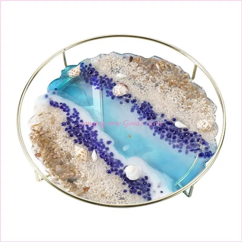 57QA Crystal Epoxy Resin Tray Mold Fruit Plate Cup Mat Casting Silicone Mould DIY Crafts Making Tool