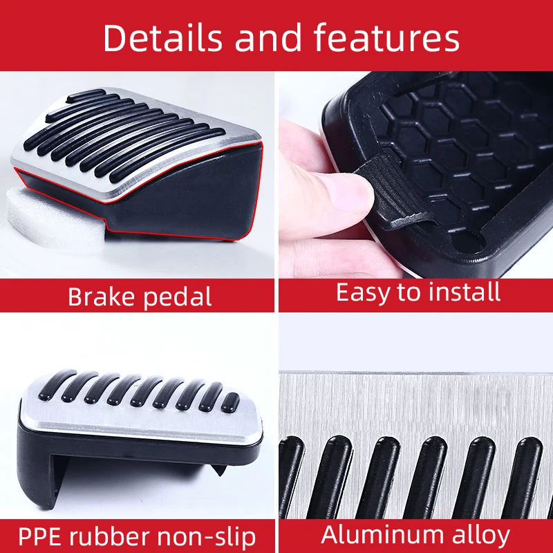 Aluminum Car Accelerator Fuel Brake Pedals Footrest Pedal Cover Non-Slip Pads For BMW 5 6 Series G30 G31 G32 G38 GT 2018-2022