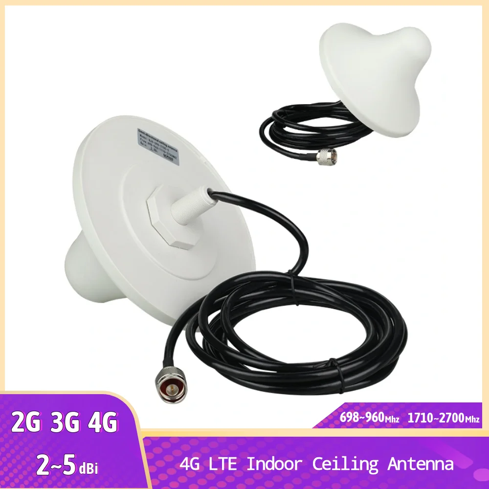 2G 3G 4G LTE 698-2700MHz Indoor Ceiling Antenna   with 3m/5M Cable N Male Connector Phone Booster Repeater Amplifier Antenna