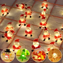 Christmas Tree String Lights Santa Claus Snowman Elk Garland 2023 Christmas Decorations for Home Xmas Ornaments Navidad New Year