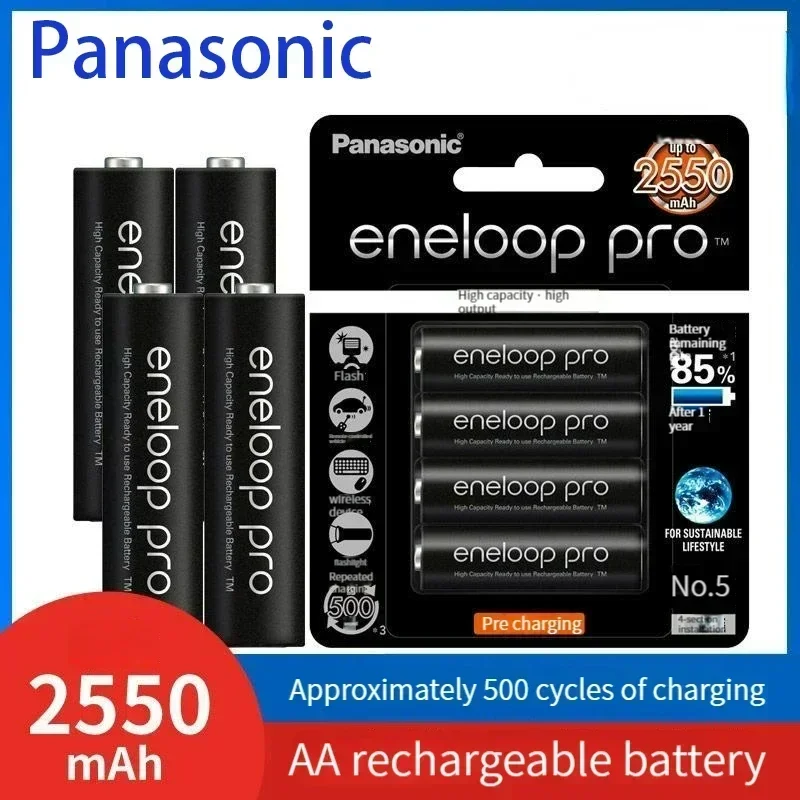 Panasonic Enelop-batería recargable Pro AA 100% mAh, 2550 V, NI-MH, para cámara, ratón, aire acondicionado, Original, 1,2