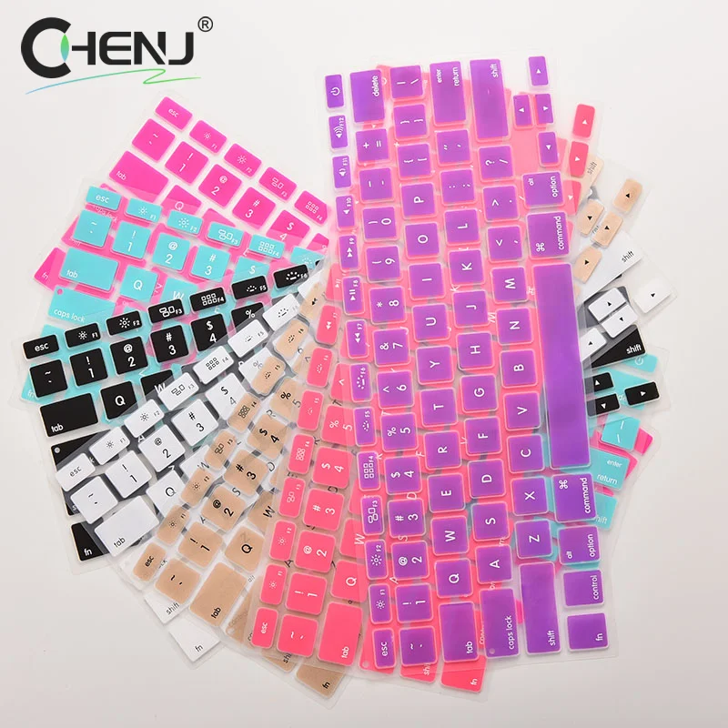 Colorful Silicone Keyboard Cover Sticker For Macbook Air 13 Pro 13 15 17 Protector Sticker Film 28.7cm X 11.9cm Keyboard Skin