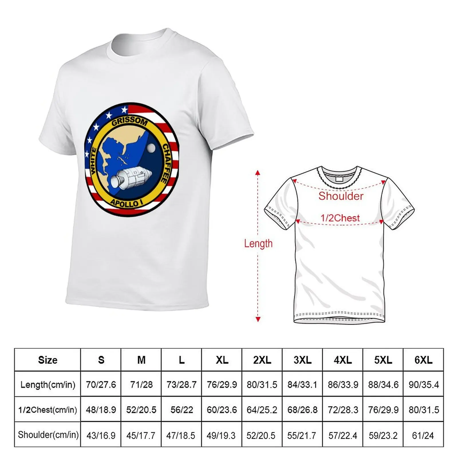 Apollo 1 Mission Logo T-Shirt graphics blacks anime shirts men