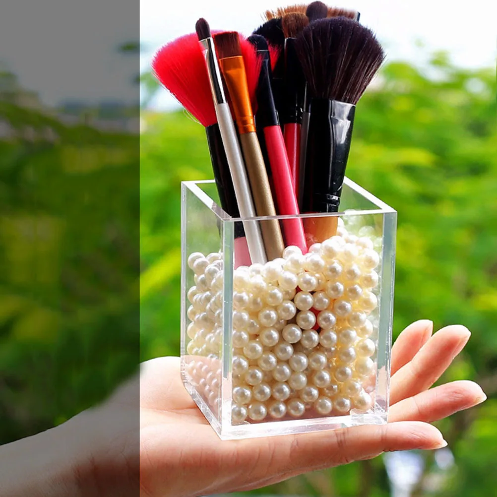 Transparent Acrylic Makeup Tool Storage Box Large Capacity Desk Organizer For Brush Pen Pencil Chopsticks Holder