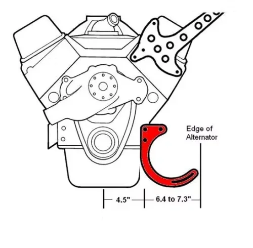 Silver Low Mount Alternator Bracket For Chevy SBC Engine Short Water Pump 283 350 55-68 Made of high quality steel auto parts