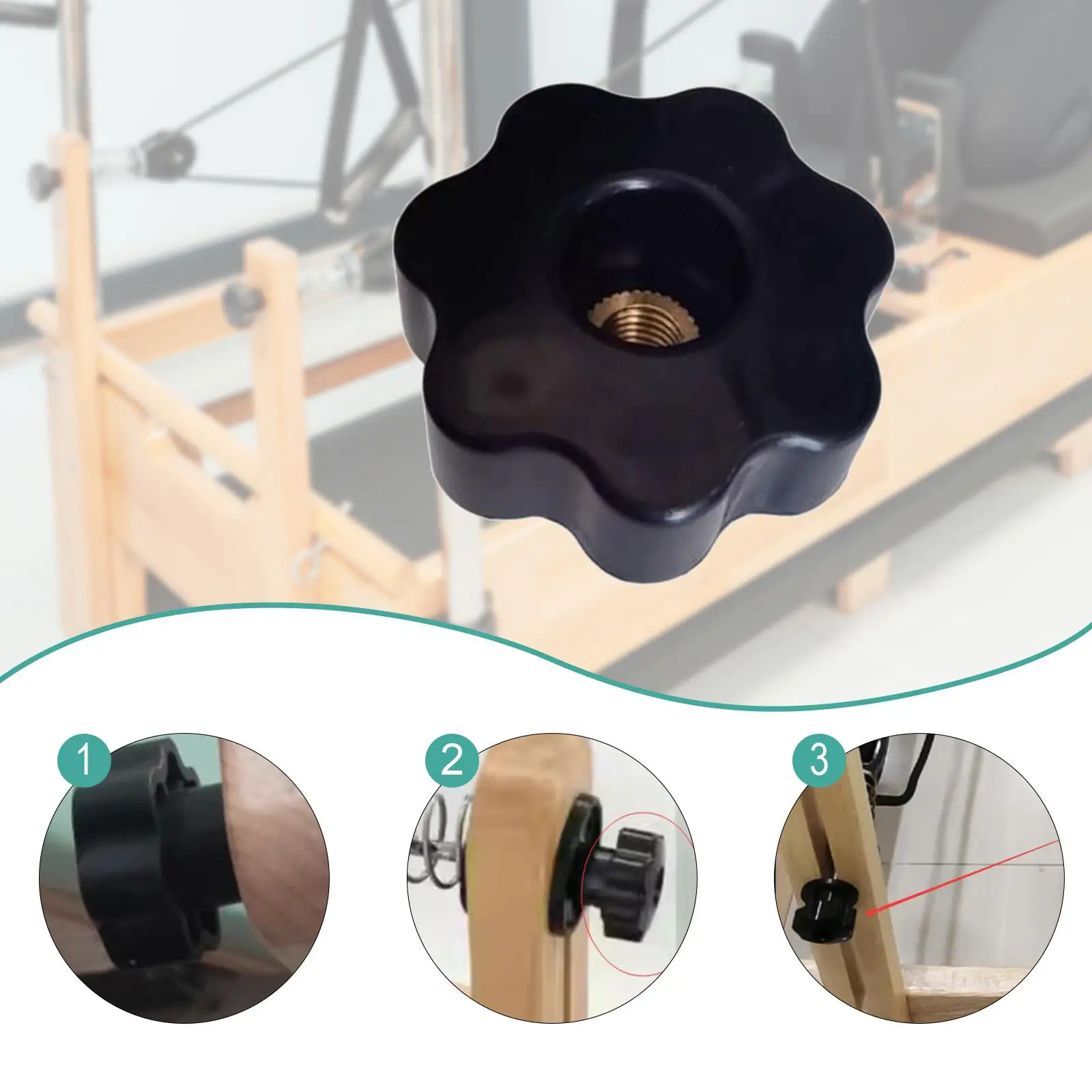Pilates Reformer Pulley Mount Nut ABS Metal M8 Screw Hardware Replacement for Pilates Core Box Block Deck Exercise Equipment