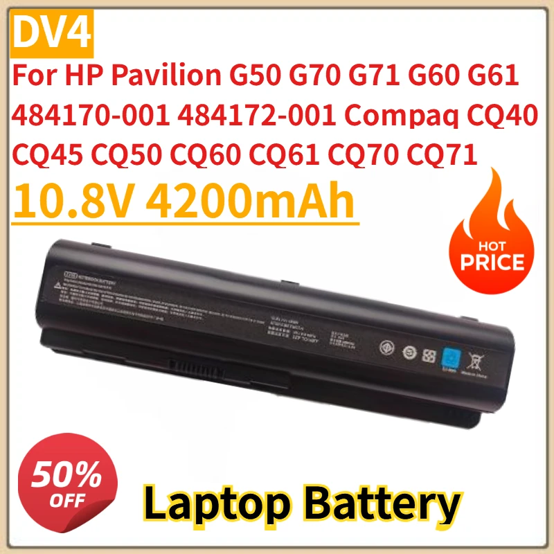 جديد DV4 بطارية الكمبيوتر المحمول 10.8V 4200mAh ل جناح HP G50 G70 G71 G60 G61 484170-001 كومباك CQ40 CQ45 CQ50 CQ60 CQ61 CQ70 CQ71 #1
