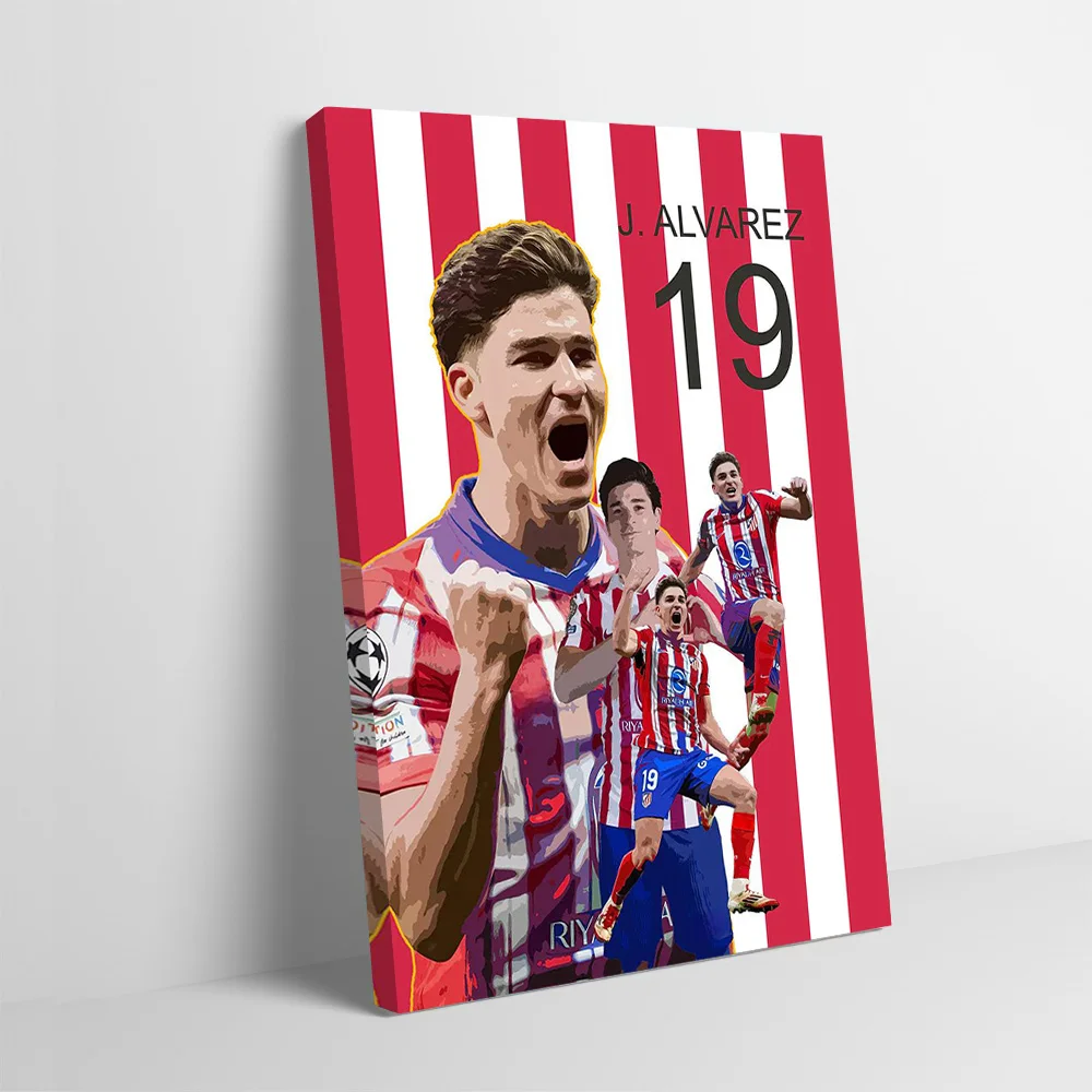 J. Alvarez Football Poster Customizable Printed Canvas Painting Wall Art Gift for Living Room Decorations Gamer Decoration Mural