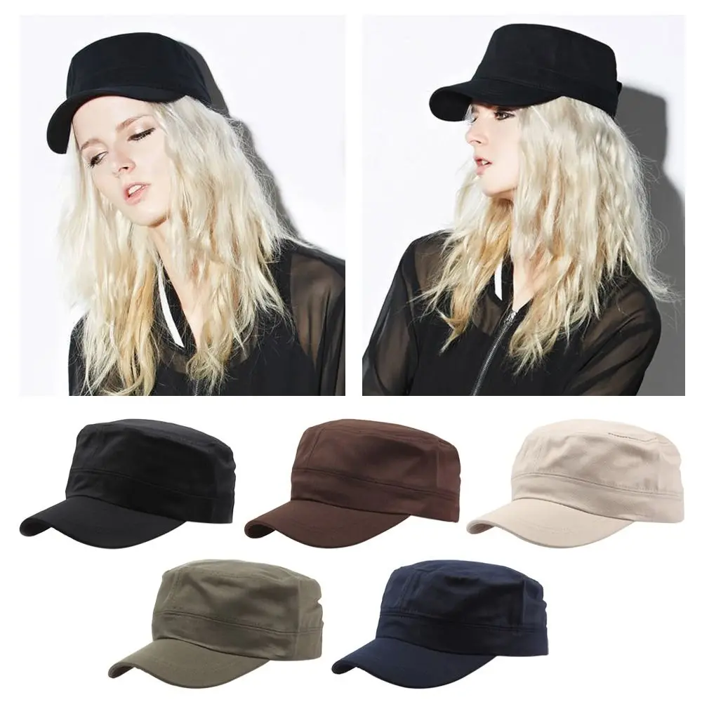 

Breathable Fisher Hats Adjustable Women Men Cadet Hat Bone Cap Men Cap Flat Top Caps
