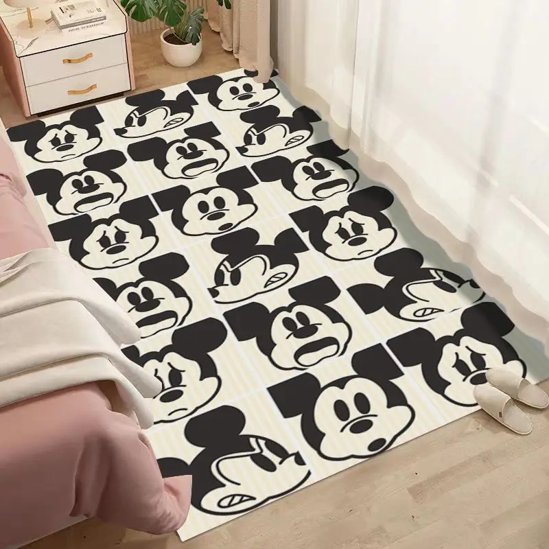 Disney Carpet Cartoon Mickey Minnie Mouse Lounge Rug Kids Bedroom Bedside Rug Absorbent Slip Floor Mats Doormat Home Decor