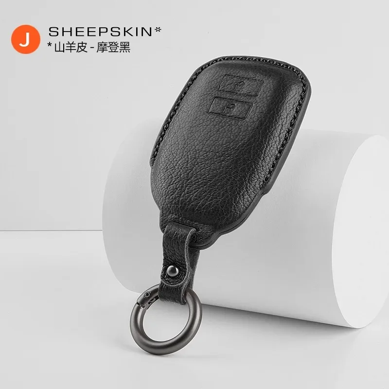 

For Toyota Corolla/Reiz/RAV4/Yaris/Highlander/Prado Leather Car Remote Key Case Cover Shell Keychain Accessories