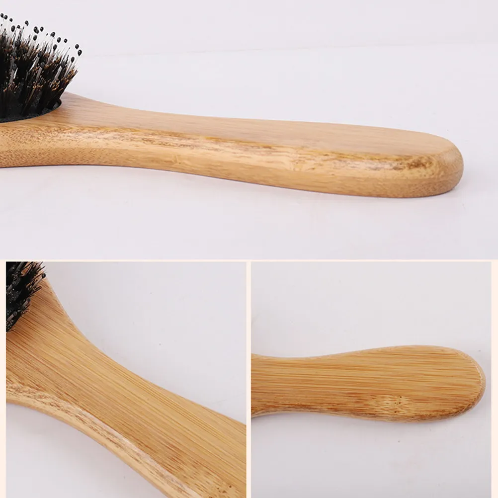 

Natural Wood Scalp Comb Curved Design Lightweight Massage Hair Brush for Daily Use Anti-Static Curly Hair Brush Detangler