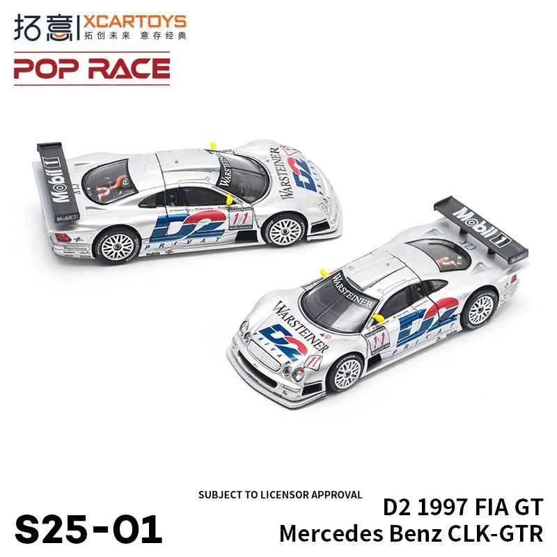 

New with Original Box Xcartoys 1/64 Benz CLK AMG GTR 1997 FIA GT Diecast Model Car Metallic Finished Product Kit Privat Pop Race