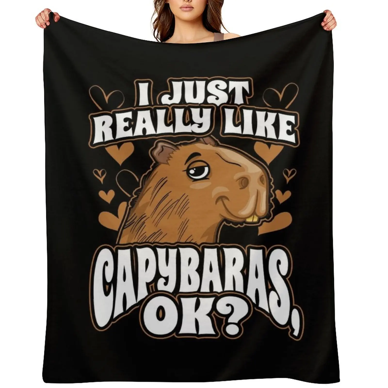 

I Just Really Like Capybaras OK Throw Blanket Stuffeds blankets ands Loose Bed Blankets