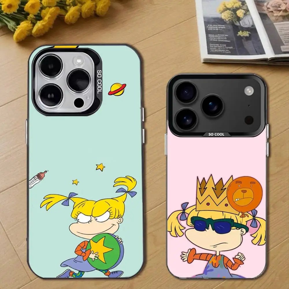 حافظة هاتف R-Rugrat ChuckieS A-Angelica لهاتف iPhone 17,16,15,14,13,12,11,Pro,Max,Plus,E,Air,Mini Black Tpu #1